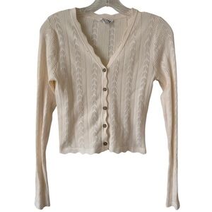 Olive and Oak Cream Button Cardigan